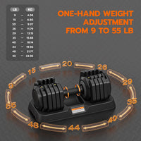 Dripex Adjustable Dumbbells 55lbs Dumbbell Weights Pair for Men | Quick-Adjust Non-Slip Handle, Fast Weight Set for Saving Place, Home Gym Fitness Training, Safety Locking Mechanism