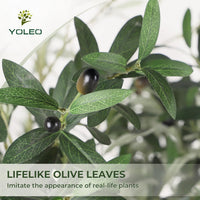YOLEO 4FT/5FT/6FT/7FT Artificial Olive Tree Faux Silk Olive Plant for Home Office Decor Indoor Lifelike Fake Tree