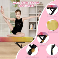 Dripex Adjustable Gymnastic Balance Beam 244cm, Kids Training Equipment | Height Adjustable, Soft Material, Non-Slip, Comfortable, Stable, Safe, Ideal for Home Gym, Practice and Training