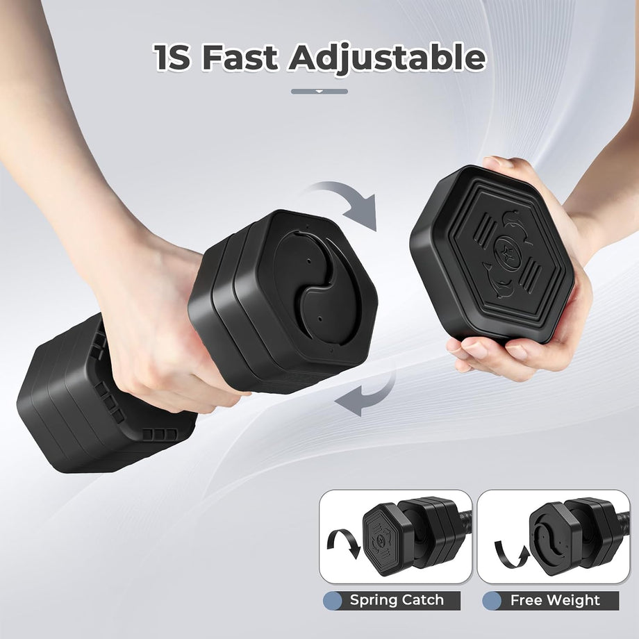 Dripex Women Weights Dumbbells Set 2.5kg 5kg 7.5kg Adjustable Dumbbell Pair | Weight Set for Women Men 4-in-1, Anti-Roll Design, Sold as a Pair, Non-Slip Handle, Home Gym Workout