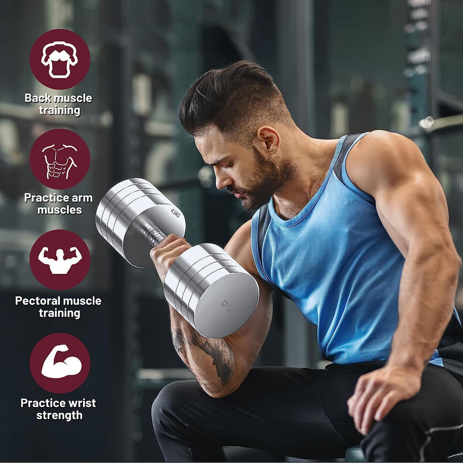 Dripex Steel Adjustable Dumbbells Set 25kg 50kg Dumbbells Pair Hand Weights with Foam Handle for Men Women Home Gym Fitness Dumbbell Training