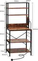 Dripex Baker's Rack, 65" Freestanding Kitchen Storage Shelf Unit with Hooks, 5-Tier Versatile Standing Bookshelf for Home, Kitchen, Living Room