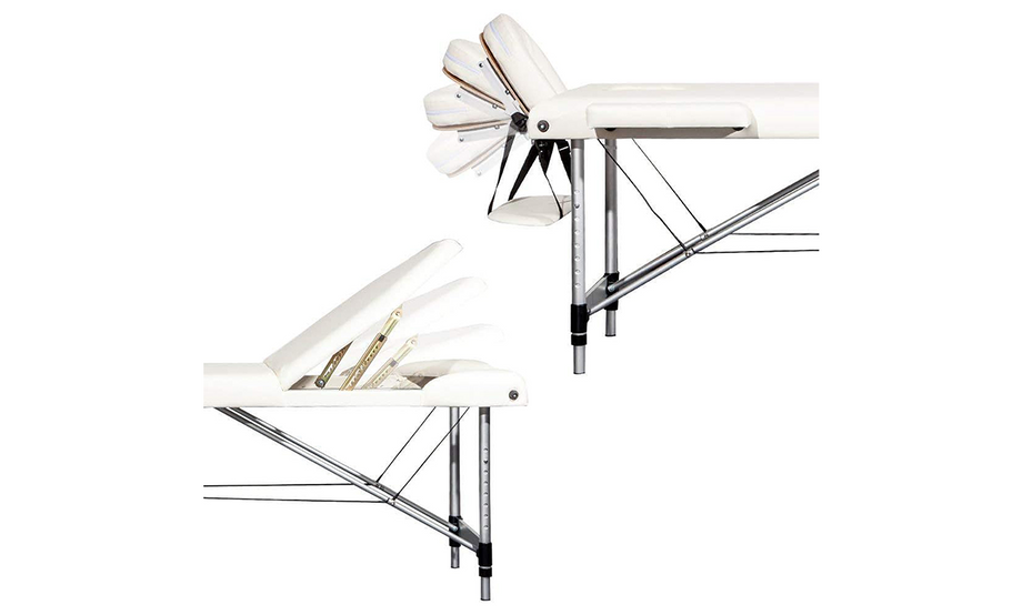 Vesgantti Portable Massage Bed Table - 3-Section Aluminium Foldable Beauty Couch for Reiki Therapy Treatment Salon Healing - Metal Headrest Support/with Carry Bag