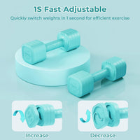 Dripex Adjustable Dumbbells Weight Set 2.5kg 5kg Dumbbell Pair 4-in-1 | Dumbbells Set Women Men, Sold as a Pair, Non-Slip Handle, Home Gym Fitness, Pink Blue Green Purple Yellow Black