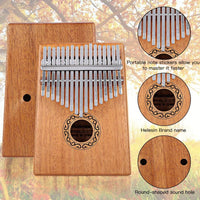 Dripex Kalimba 17 Keys Thumb Piano with Study Instruction and Tune Hammer, Finger Marimba Instrument for Music Lover Beginners(Mahogany)