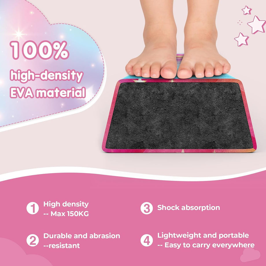 Dripex Kids Balance Beam - 210/240cm Portable Folding Balance Beam with Carry Handles, High Density EVA Faux Suede Gymnastics Beam for Home Gym Exercise
