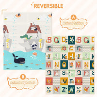 Dripex 177 × 148cm Baby Play Mat, Large Foam Crawling Playmat, Foldable Reversible Waterproof Non Toxic Portable Floor Mat with Letters and Numbers for Baby