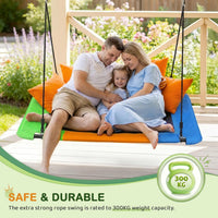 Dripex 150 x 80 cm Kids Nest Swing, Children's Swing Seat, Adjustable Hanging Tree Swings for Outdoor Backyard Garden, Oxford, 150 kg Capacity