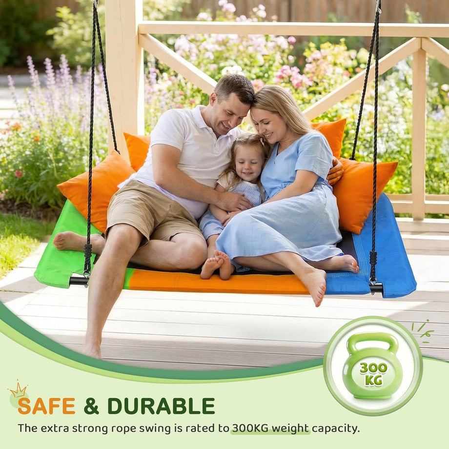 Dripex 150 x 80 cm Kids Nest Swing, Children's Swing Seat, Adjustable Hanging Tree Swings for Outdoor Backyard Garden, Oxford, 150 kg Capacity