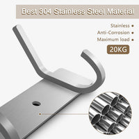 Dripex Coat Hook Rack Wall Mounted 304 Stainless Steel Hanger Heavy Duty Clothes Hat Holder (3/4 Hooks)