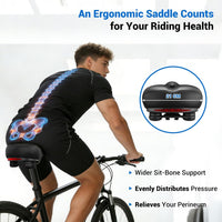 Dripex Gel Bike Seat - Comfort Universal Cycle Saddle Wide Cushion Pad Waterproof for Women & Men - Fits MTB/Road/Spinning Bikes