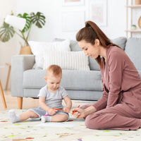 Dripex Baby Play Mat, 197 × 177 × 1cm Foldable Foam Playmat for Floor, Soft Waterproof Reversible Floor Crawling Mat for Babies Toddlers Infants Kids, Indoor Outdoor Use