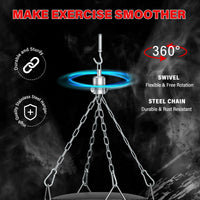 Dripex Punch Bag, 4FT Heavy Boxing Bag Set with Gloves, Hanging Punching Bag with 360° Swivel Hanging Chains - Punch Bags Equipment for Adults&Kids MMA Kickboxing Muay Thai Karate, Home Gym Training