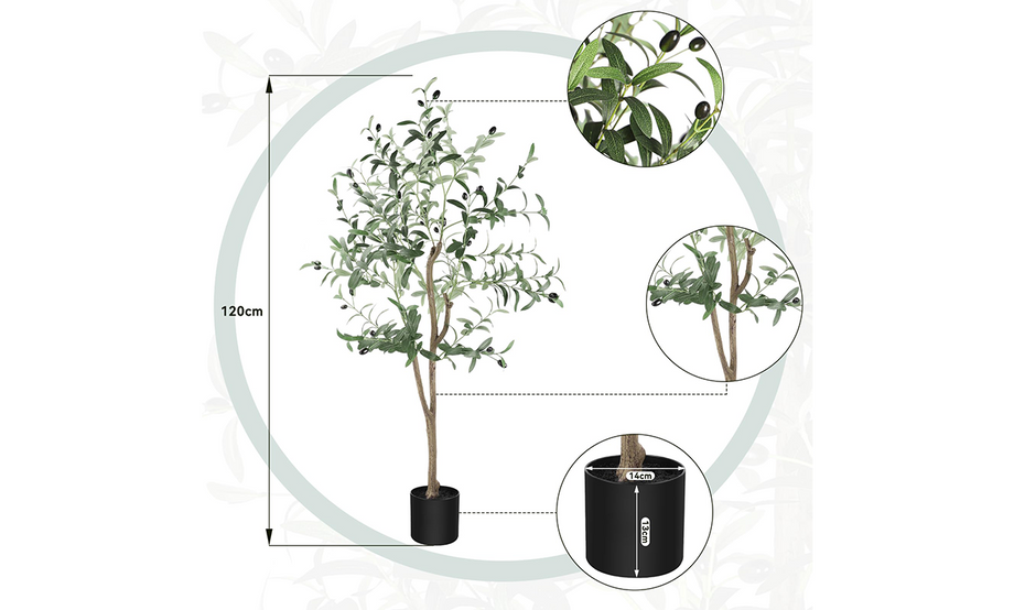 YOLEO Artificial Olive Tree Tall Faux Silk Olive Plant Lifelike Fake Tree for Home Office Indoor Decor