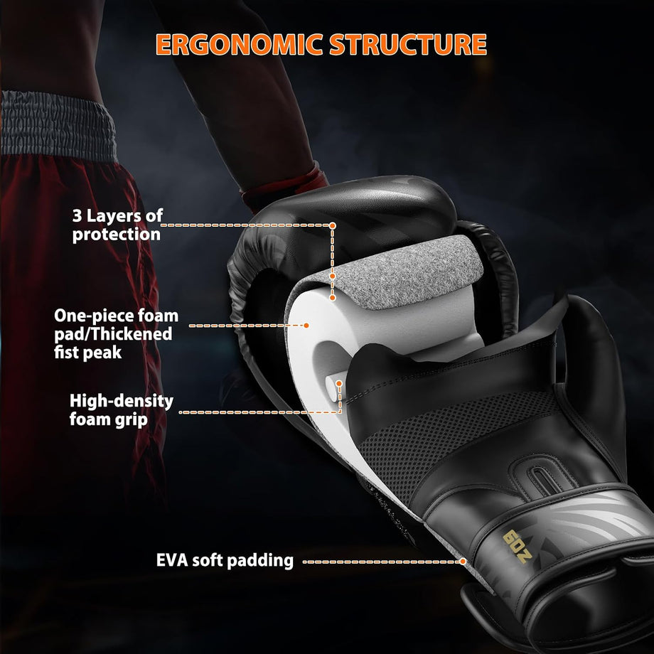 Dripex Boxing Gloves for Men Women Youth, Boxing Training Gloves | for Heavy Bag Workout, Muay Thai, Kickboxing, Sparring Punching（6 8 10 12 14 16oz）