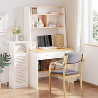Dripex 3 Tier Bathroom Floor Cabinet, 25W x 22D x 80H cm, Free Standing Shelf Unit, White Storage Cabinet with Door for Bathroom or Bedroom (Big Door)