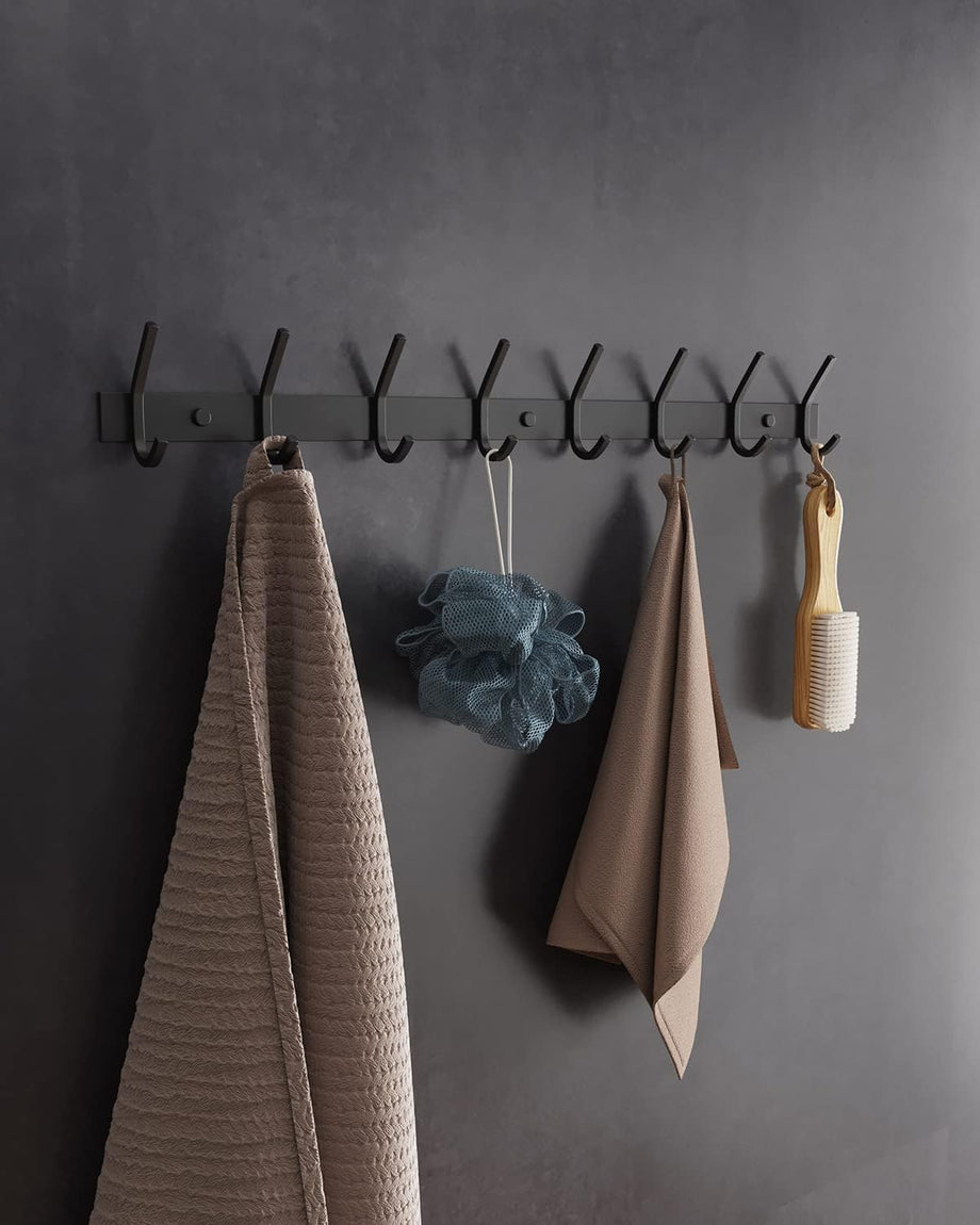 Dripex Coat Hook Rack Wall Mounted 304 Stainless Steel Hanger Heavy Duty Clothes Hat Holder (6 Hooks/8 Hooks)