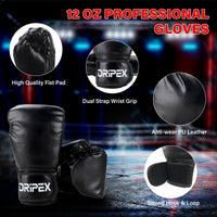 Dripex Punch Bag, 4FT Heavy Boxing Bag Set with Gloves, Hanging Punching Bag with 360° Swivel Hanging Chains - Punch Bags Equipment for Adults&Kids MMA Kickboxing Muay Thai Karate, Home Gym Training