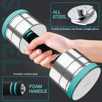 Dripex Steel Adjustable Dumbbells Set 2.5kg 5kg 7.5kg 10kg 15kg 25kg Dumbbells Pair Hand Weights with Foam Handle for Men Women Home Gym Fitness Dumbbell Training