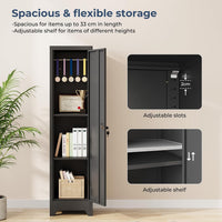 Dripex Metal Cabinet with Hanging Rail Lockable Steel Filing Cabinet Multi-purpose Storage Cabinet Steel Locker for School Home Office Garage 150 x 38 x 38 cm