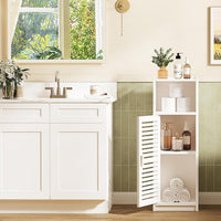 Dripex 3 Tier Bathroom Storage Cabinet White, 25W x 22D x 80H cm Waterproof Dustproof design, Compact Space-saving Size, Tool-free Disassembly, Free Standing