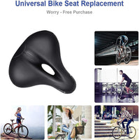 Dripex Gel Bike Seat - Comfort Universal Cycle Saddle Wide Cushion Pad Waterproof for Women & Men - Fits MTB/Road/Spinning Bikes