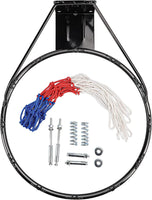 Dripex Basketball Rim 18'' (45cm) Full Size Replacement Outdoor Wall Door Mounted with All Weather Net Solid Steel 18 Inch