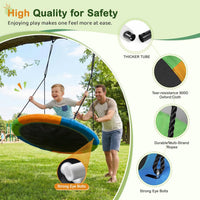 Dripex 120cm Round Nest Swing Children's Tree Swing Seat Round Basket for Outdoor Backyard Garden, Oxford, Multicolor, 300 kg Capacity