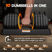 Dripex Adjustable Dumbbells 55lbs Dumbbell Weights Pair for Men | Quick-Adjust Non-Slip Handle, Fast Weight Set for Saving Place, Home Gym Fitness Training, Safety Locking Mechanism