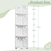 Dripex 3 Tier/4 Tier Baroque White Corner Shelf, Narrow Bathroom Shelves for Small Space, Floor Standing Storage Display Rack for Living Room, Bedroom or Home