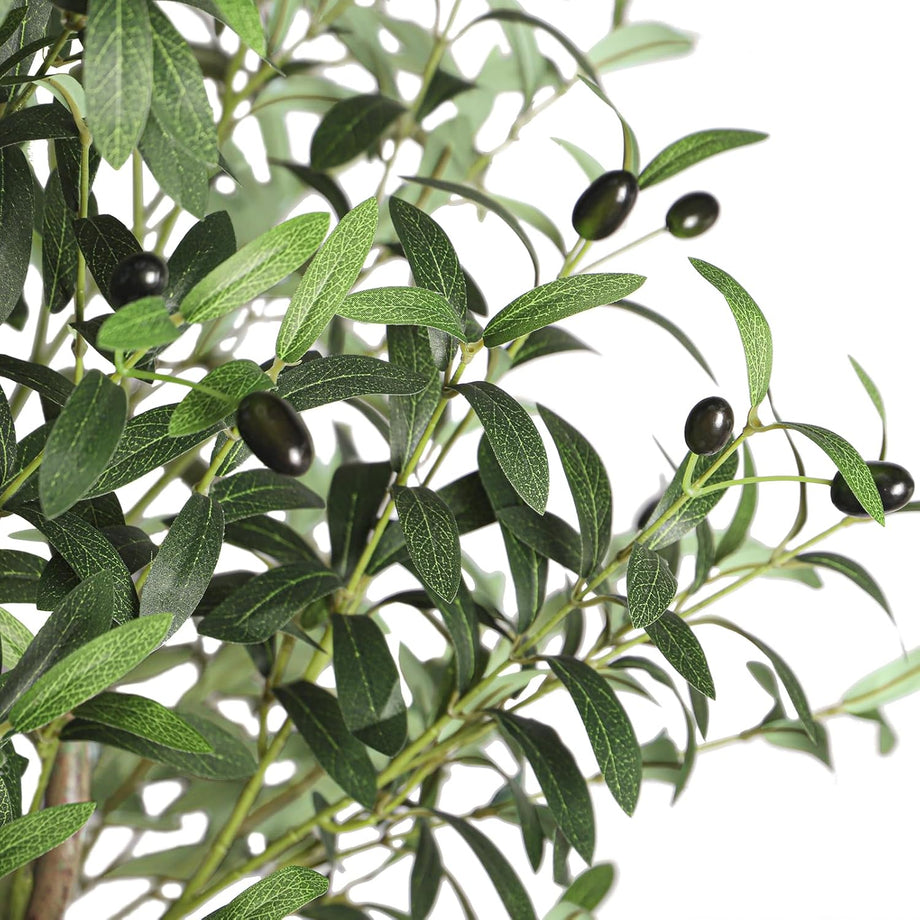 YOLEO 4FT/5FT/6FT/7FT Artificial Olive Tree Tall Faux Silk Olive Plant with Lifelike Olive Leaves Fake Olive Tree for Home Office Indoor Decor