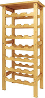 Dripex 7-Tier Bamboo Wine Rack Free Standing, 27 Bottles Wine Holder Display Storage Shelves with Table Top for Home, Kitchen, Pantry 47D x 29W x 102Hcm
