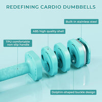 Dripex Adjustable Dumbbells Weight Set 2.5kg 5kg Dumbbell Pair 4-in-1 | Dumbbells Set Women Men, Sold as a Pair, Non-Slip Handle, Home Gym Fitness, Pink Blue Green Purple Yellow Black
