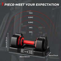 Dripex Adjustable Dumbbells 11kg/24.5kg Dumbbell Weights Pair for Men | Quick-Adjust Non-Slip Handle, Fast Weight Set for Saving Place, Home Gym Fitness Training, Safety Locking Mechanism