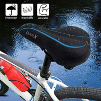 Dripex Gel Bike Seat - Comfort Universal Cycle Saddle Wide Cushion Pad Waterproof for Women & Men - Fits MTB/Road/Spinning Bikes