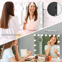 Dripex 14/15 Dimmable LED Bulbs Hollywood Vanity Mirror with Lights, Large Lighted Makeup Mirror, USB Cable, Touchscreen Control, Cosmetic Tabletop Mirror for Bedroom, Dressing Room