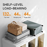 Dripex Portable Wardrobe Closet Storage Organizer Transparent Door Panels, Plastic Wardrobe with Magnetic Door, Suitable for Living Room, Bedroom, Easy Assembly