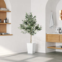 YOLEO 4FT/5FT/6FT/7FT Artificial Olive Tree, Faux Olive Silk Tree Indoor, Lifelike Fake Plant for Living Room Bedroom Balcony Corner Office Decor