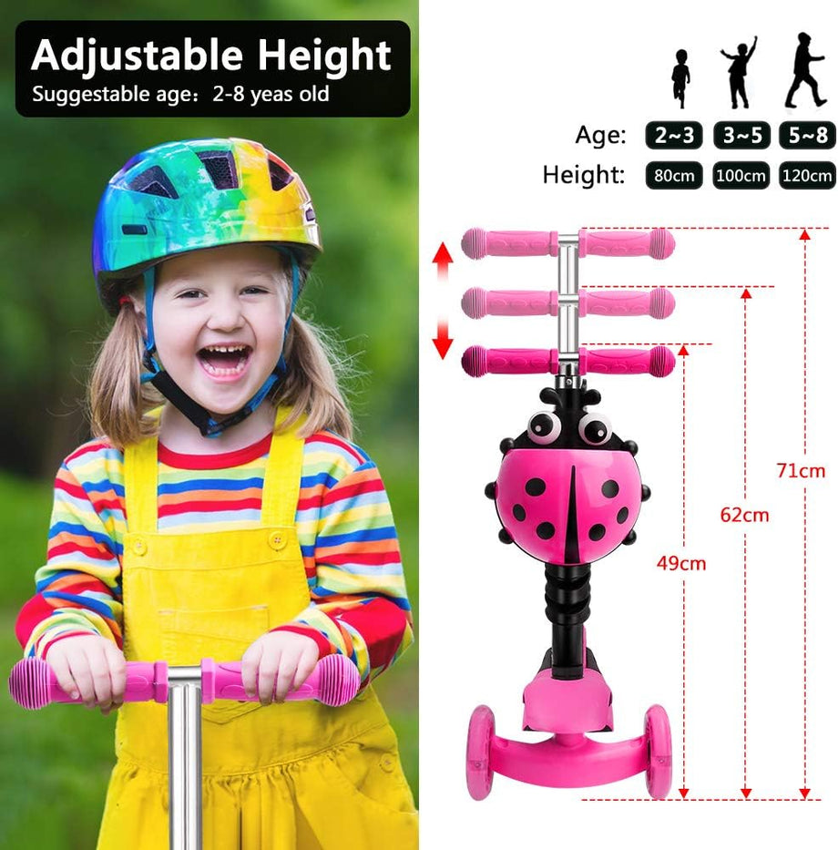Dripex 5-in-1 Kids Scooter Toddler Scooter with Flashing Led Light Up