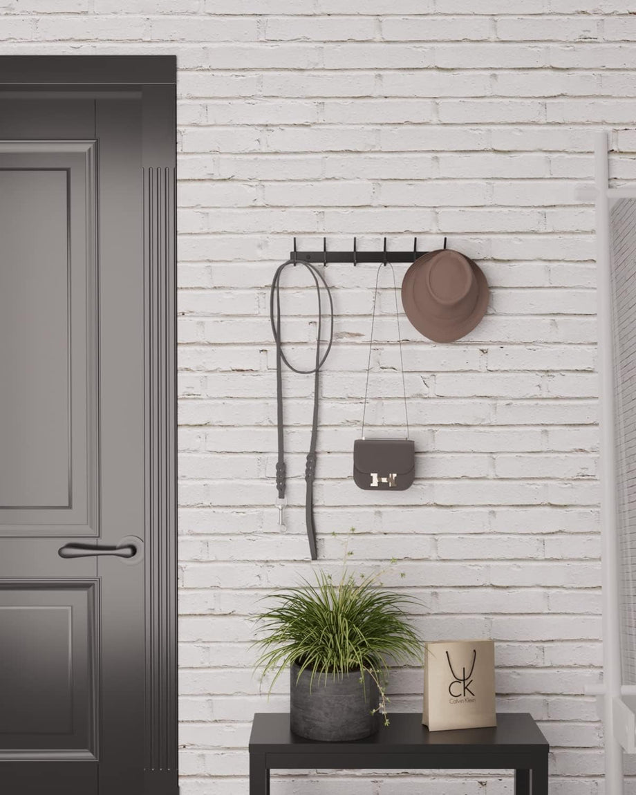 Dripex Coat Hook Rack Wall Mounted 304 Stainless Steel Hanger Heavy Duty Clothes Hat Holder (6 Hooks/8 Hooks)