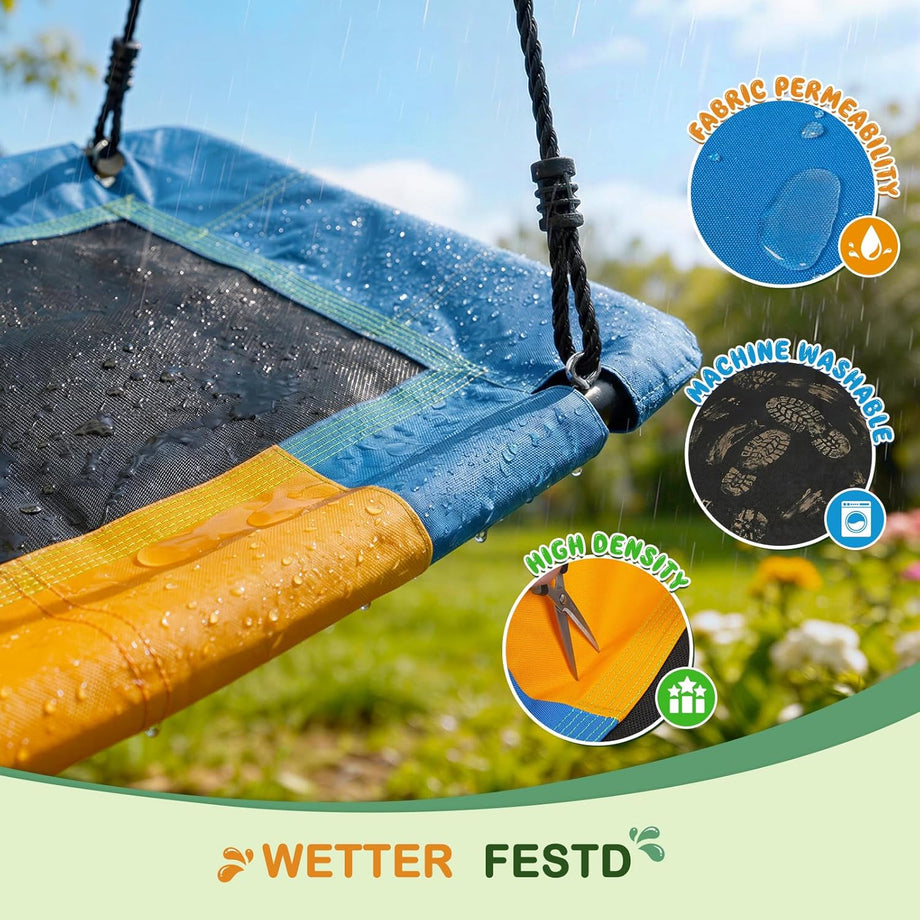 Dripex 150 x 80 cm Kids Nest Swing, Children's Swing Seat, Adjustable Hanging Tree Swings for Outdoor Backyard Garden, Oxford, 150 kg Capacity