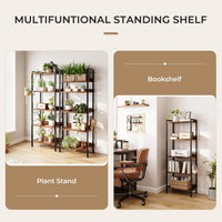 Dripex Baker's Rack with/without power outlet, 65" Freestanding Kitchen Storage Shelf Unit with Hooks, 5-Tier Versatile Standing Bookshelf for Home, Kitchen, Living Room