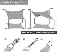 Dripex Sun Shade Sail Waterproof Rectangle Canopy, PES Polyester 95% UV Block Shade Cover Sunscreen with Free Rope for Patio Party Backyard Lawn Garden Outdoor Activities