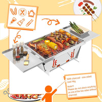 Dripex Portable Charcoal Grill BBQ Foldable Camping Stainless Steel Barbecue for Outdoor Picnic Travel Garden Beaches with Carrying Bag
