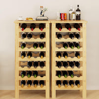 Dripex 7-Tier Bamboo Wine Rack Free Standing, 27 Bottles Wine Holder Display Storage Shelves with Table Top for Home, Kitchen, Pantry 47D x 29W x 102Hcm