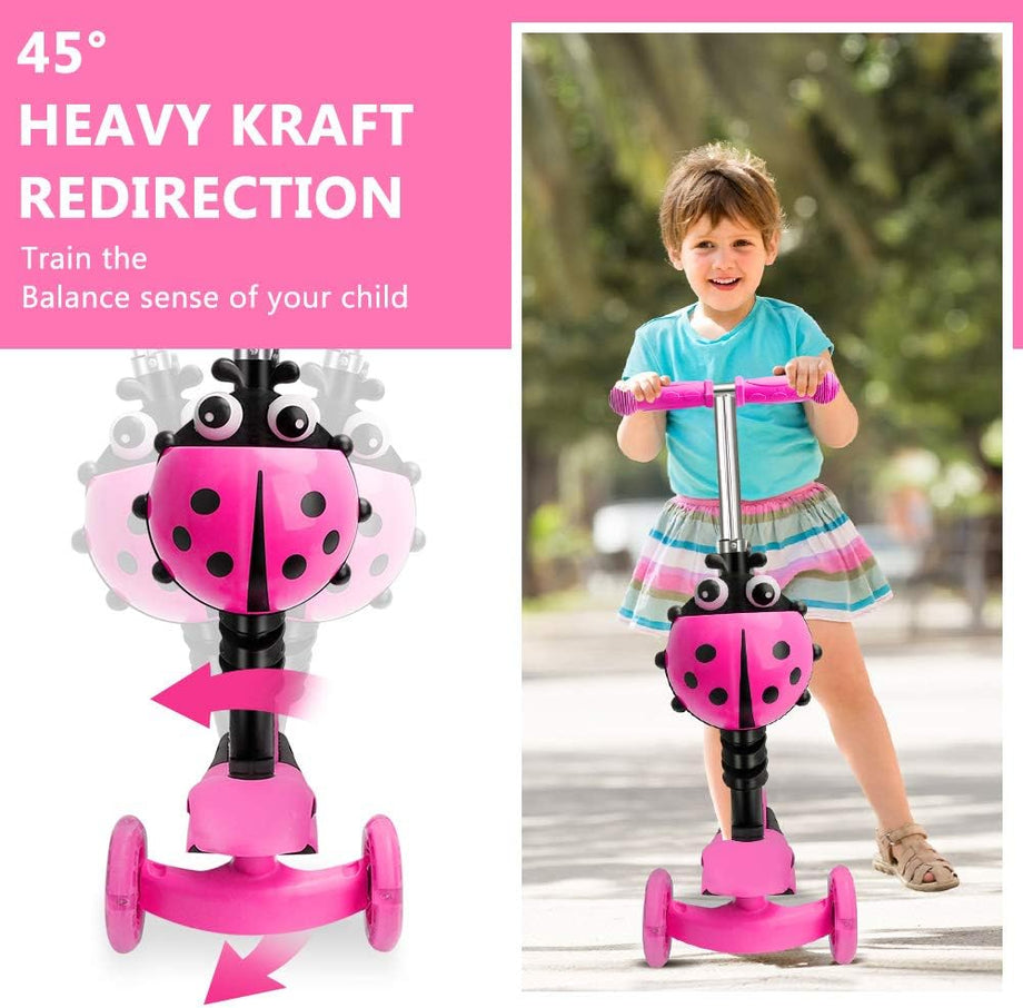 Dripex 5-in-1 Kids Scooter Toddler Scooter with Flashing Led Light Up