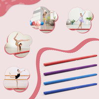 Dripex 7FT Folding Gymnastics Balance Beam Kids Training Beam Faux Suede for Home Gym Exercise