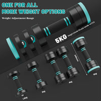 Dripex Steel Adjustable Dumbbells Set 2.5kg 5kg 7.5kg 10kg 15kg 25kg Dumbbells Pair Hand Weights with Foam Handle for Men Women Home Gym Fitness Dumbbell Training