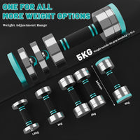 Dripex Steel Adjustable Dumbbells Set 2.5kg 5kg 7.5kg 10kg 15kg 25kg Dumbbells Pair Hand Weights with Foam Handle for Men Women Home Gym Fitness Dumbbell Training