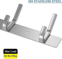 Dripex Coat Hook Rack Wall Mounted 304 Stainless Steel Hanger Heavy Duty Clothes Hat Holder (6 Hooks/8 Hooks)